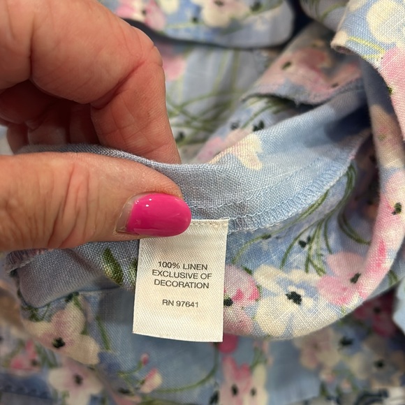 J. Jill Linen Spring Floral Jumper Dress - Picture 8 of 8